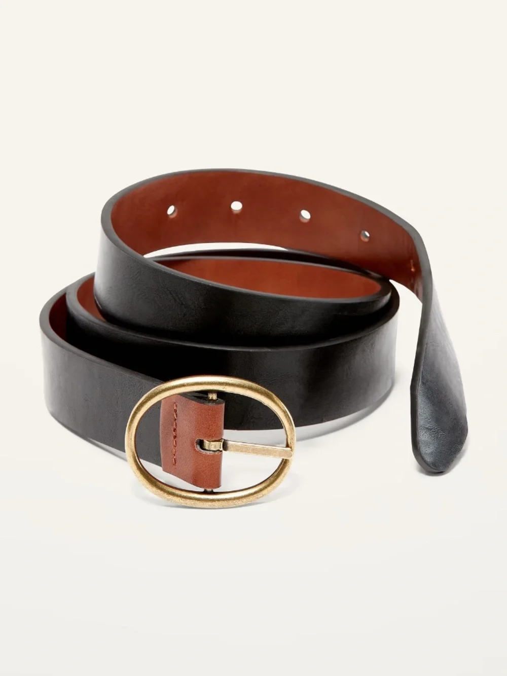 🌺 NWT Old Navy Women's Reversible Faux-Leather Belt For Women (1.25